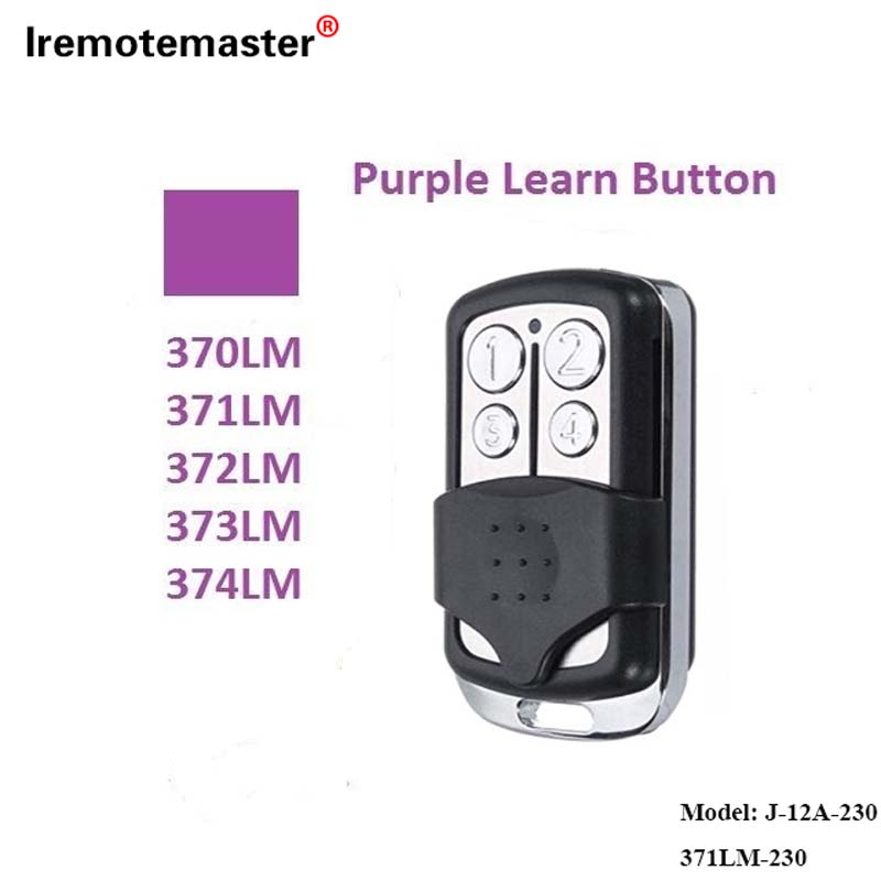 Ar gyfer 370LM, 371LM, 372LM, 373LM, 374LM Botwm Dysgu Porffor Cod Rholio 315MHz