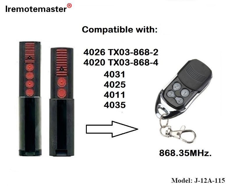 Ar gyfer 4020 4026 TX03-868-4 Rheoli o Bell 868mhz TX03-8-4 Cod Rholio